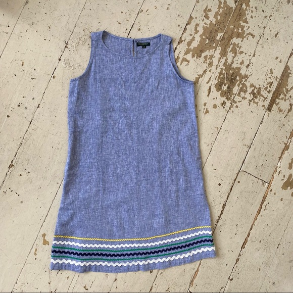 For Cynthia Sleeveless Linen Blend A-Line Dress Rick Rack - Picture 12 of 13